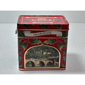 LambertZ Musical Christmas Cookie Tin Only. Plays Rudolph The Red Nose Reindeer